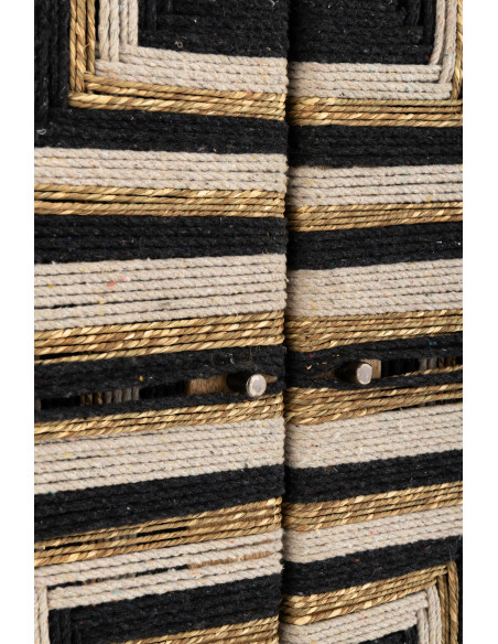 MEUB MOTIF FIL TISS BS NAT/NOI (92x41x82cm) 