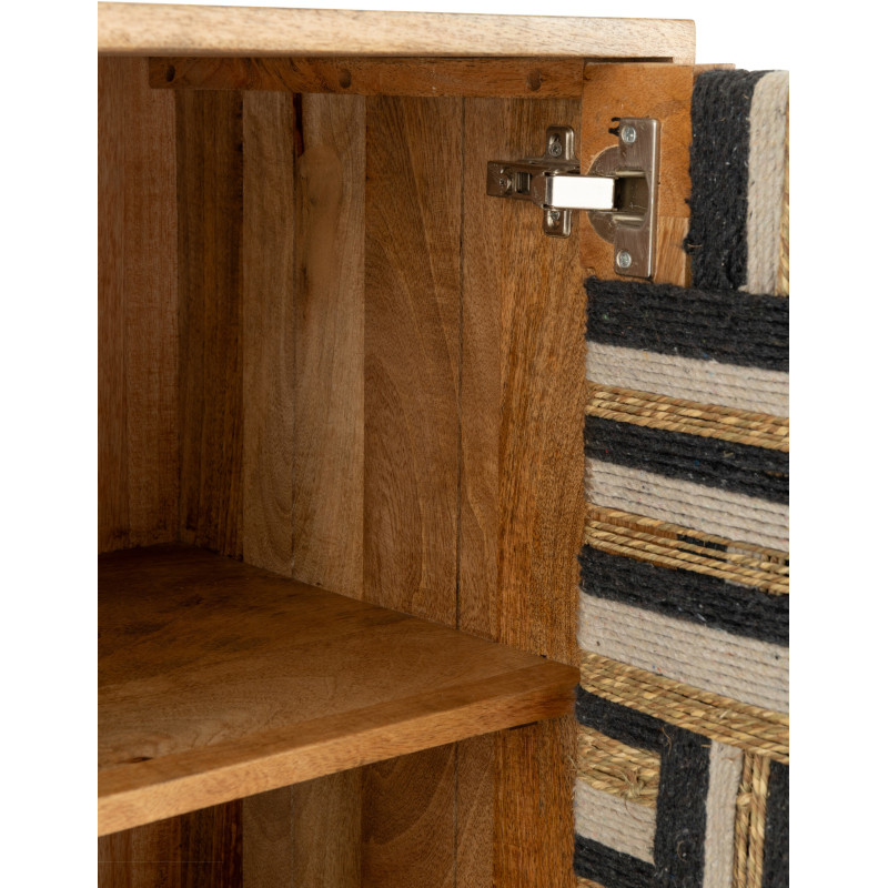 MEUB MOTIF FIL TISS BS NAT/NOI (92x41x82cm) 