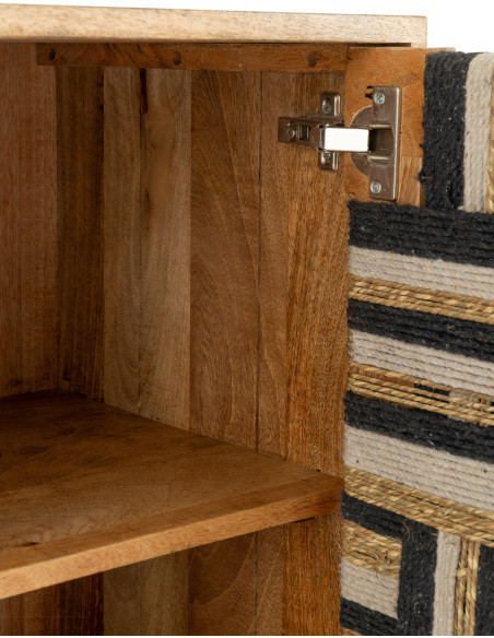 MEUB MOTIF FIL TISS BS NAT/NOI (92x41x82cm) 