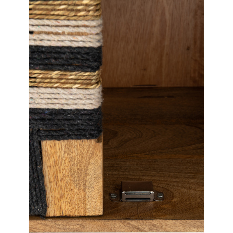 MEUB MOTIF FIL TISS BS NAT/NOI (92x41x82cm) 