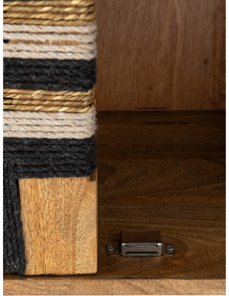 MEUB MOTIF FIL TISS BS NAT/NOI (92x41x82cm) 