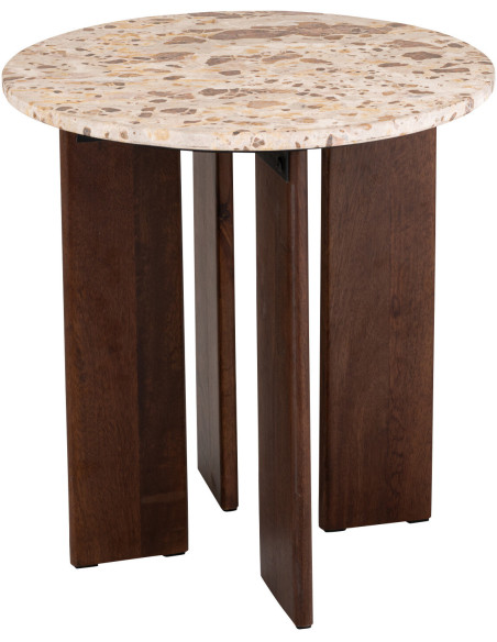 TABL APP MATHILDE MARB NAT/BEI (50x50x50cm) 