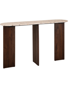 CONSOLE MATHILDE MARB NAT/BEI (140x35x81cm) 