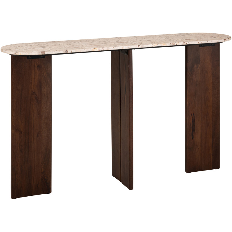 CONSOLE MATHILDE MARB NAT/BEI (140x35x81cm) 