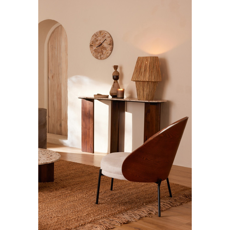 CONSOLE MATHILDE MARB NAT/BEI (140x35x81cm) 