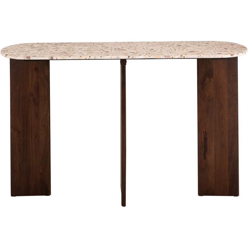 CONSOLE MATHILDE MARB NAT/BEI (140x35x81cm) 