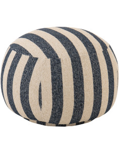 POUF LIGNÉ CONTREPLAQUÉ BL/BLA (61,5x61,5x45,5cm) 