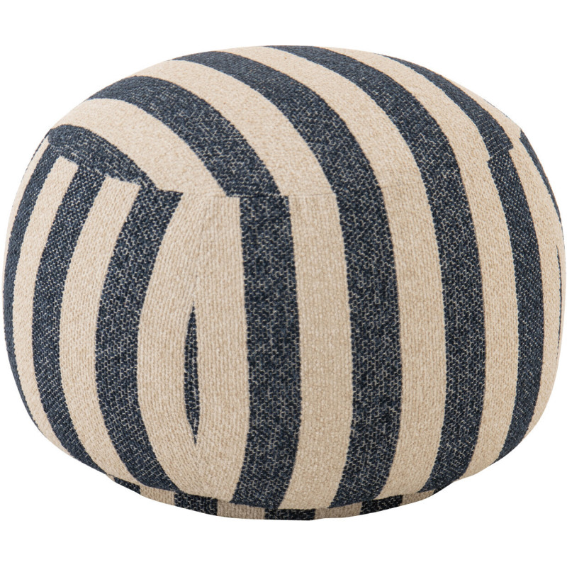 POUF LIGNÉ CONTREPLAQUÉ BL/BLA (61,5x61,5x45,5cm) 