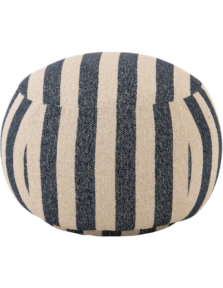 POUF LIGNÉ CONTREPLAQUÉ BL/BLA (61,5x61,5x45,5cm) 