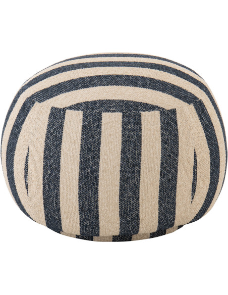 POUF LIGNÉ CONTREPLAQUÉ BL/BLA (61,5x61,5x45,5cm) 