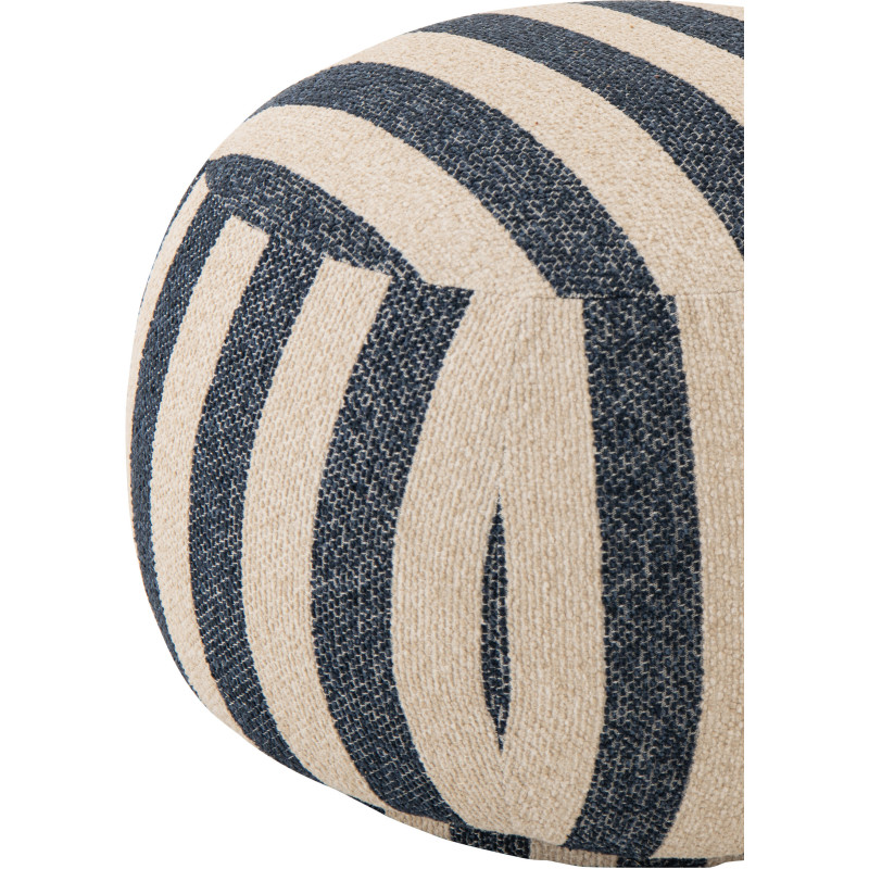 POUF LIGNÉ CONTREPLAQUÉ BL/BLA (61,5x61,5x45,5cm) 