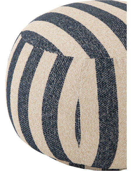 POUF LIGNÉ CONTREPLAQUÉ BL/BLA (61,5x61,5x45,5cm) 