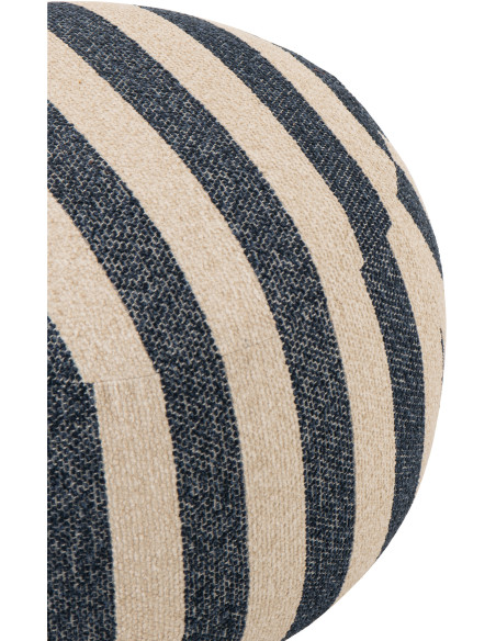 POUF LIGNÉ CONTREPLAQUÉ BL/BLA (61,5x61,5x45,5cm) 