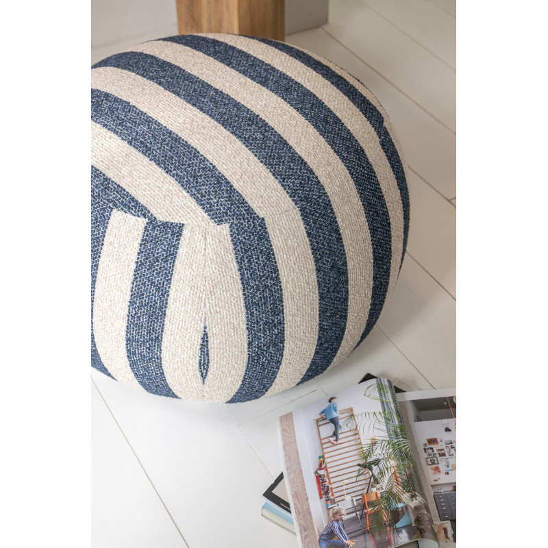 POUF LIGNÉ CONTREPLAQUÉ BL/BLA (61,5x61,5x45,5cm) 