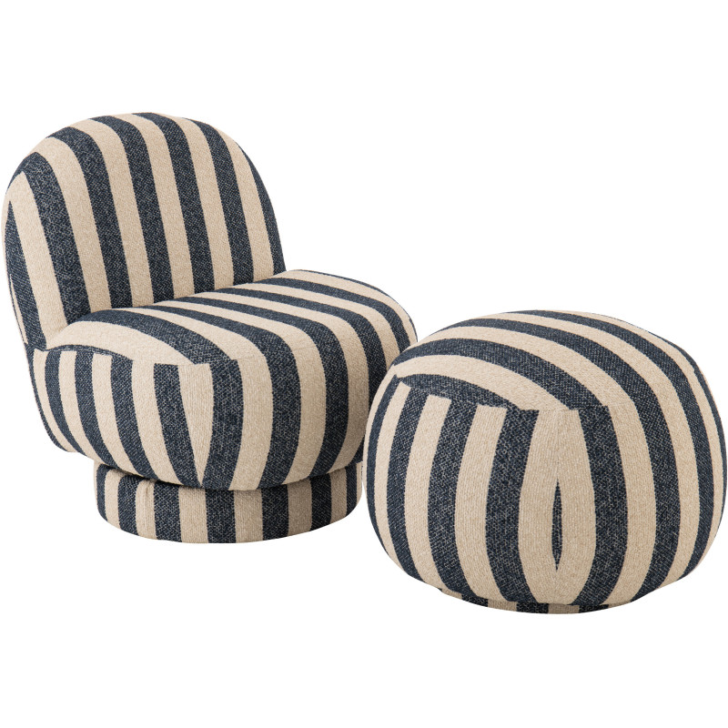 CHAISE LONGUE LIGN TISS BL/BLA (72x64x76cm) 