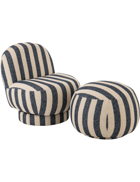 CHAISE LONGUE LIGN TISS BL/BLA (72x64x76cm) 