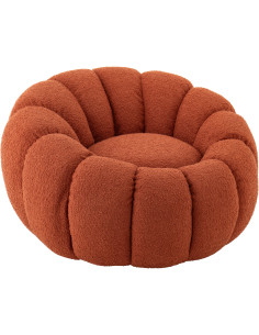 FAUTEUIL FLEUR MOUSSE ROUILLE (99,5x101x68cm) 