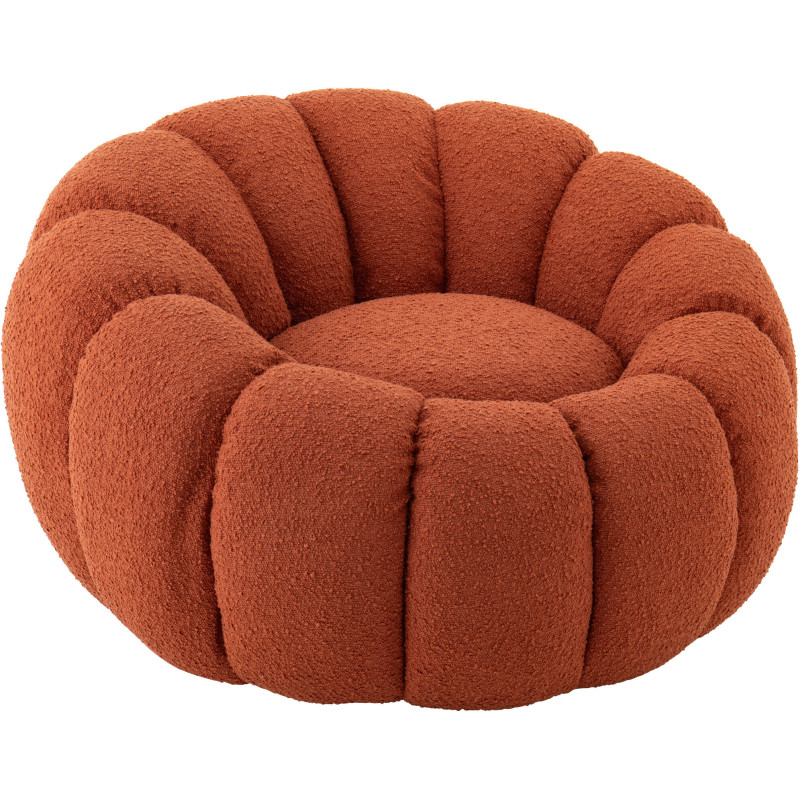 FAUTEUIL FLEUR MOUSSE ROUILLE (99,5x101x68cm) 