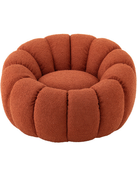 FAUTEUIL FLEUR MOUSSE ROUILLE (99,5x101x68cm) 