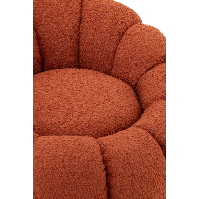 FAUTEUIL FLEUR MOUSSE ROUILLE (99,5x101x68cm) 