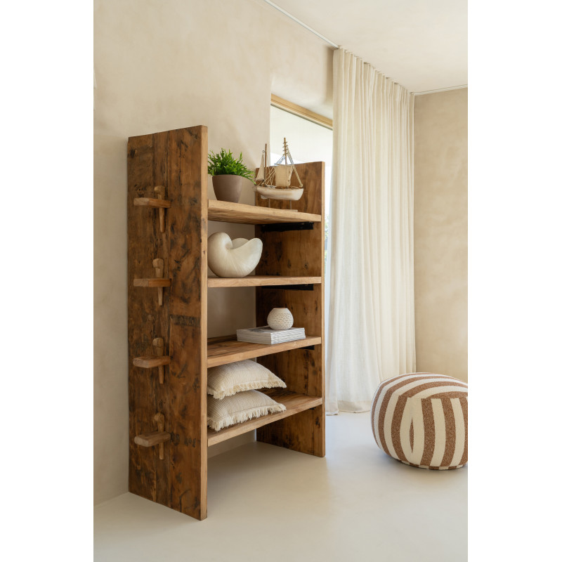 Étagère rustique chic 4 niveaux Bois de manguier Naturel Hugo J-Line - 1