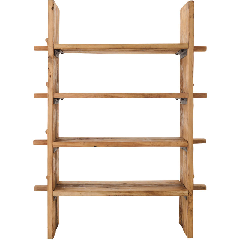 Étagère rustique chic 4 niveaux Bois de manguier Naturel Hugo J-Line - 2