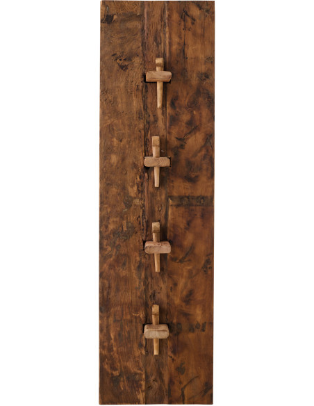 Étagère rustique chic 4 niveaux Bois de manguier Naturel Hugo J-Line - 3