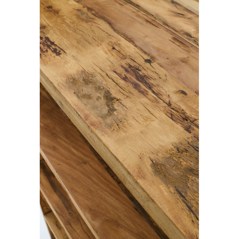 Étagère rustique chic 4 niveaux Bois de manguier Naturel Hugo J-Line - 4