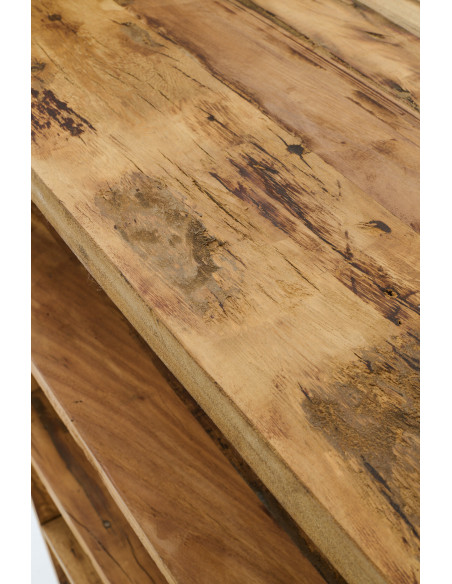 Étagère rustique chic 4 niveaux Bois de manguier Naturel Hugo J-Line - 4