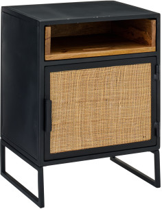 TABL APP PANNEAU ROSEAU NOI/NA (44x37x59cm) 