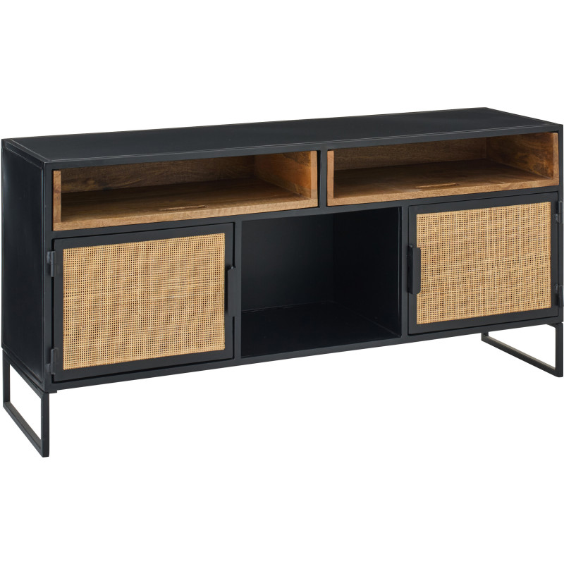 MEUB TV PANNEAU ROSEAU NOI/NAT (122x37x59cm) 