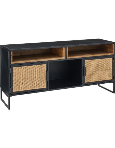 MEUB TV PANNEAU ROSEAU NOI/NAT (122x37x59cm) 