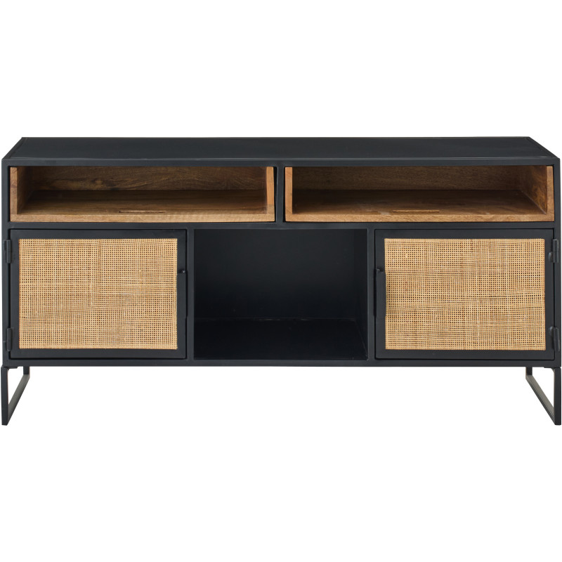 MEUB TV PANNEAU ROSEAU NOI/NAT (122x37x59cm) 