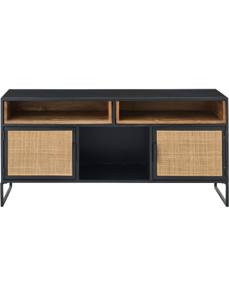 MEUB TV PANNEAU ROSEAU NOI/NAT (122x37x59cm) 