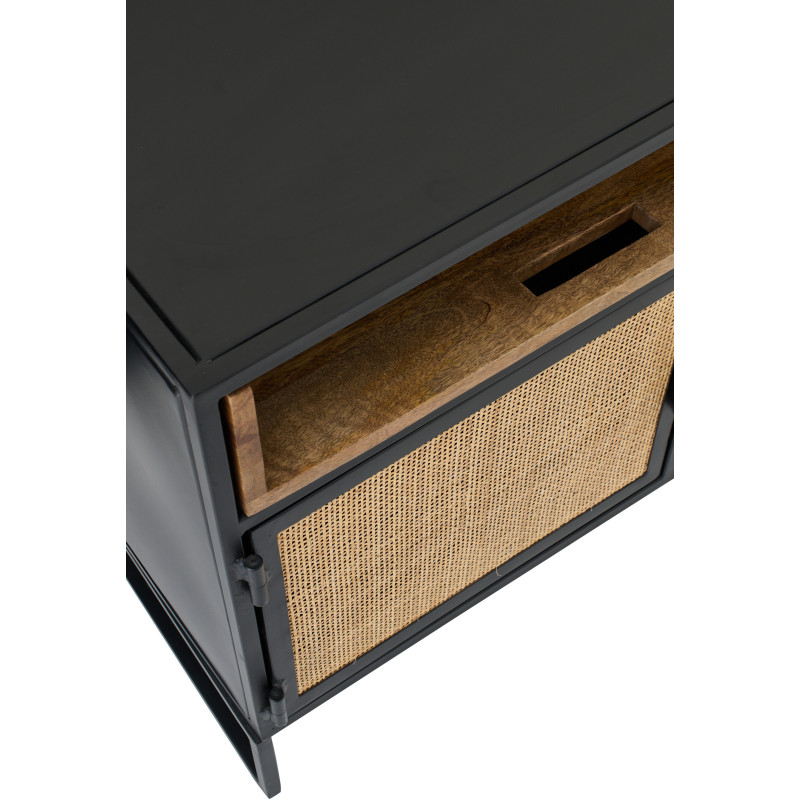 MEUB TV PANNEAU ROSEAU NOI/NAT (122x37x59cm) 