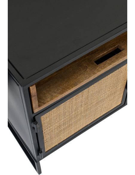 MEUB TV PANNEAU ROSEAU NOI/NAT (122x37x59cm) 