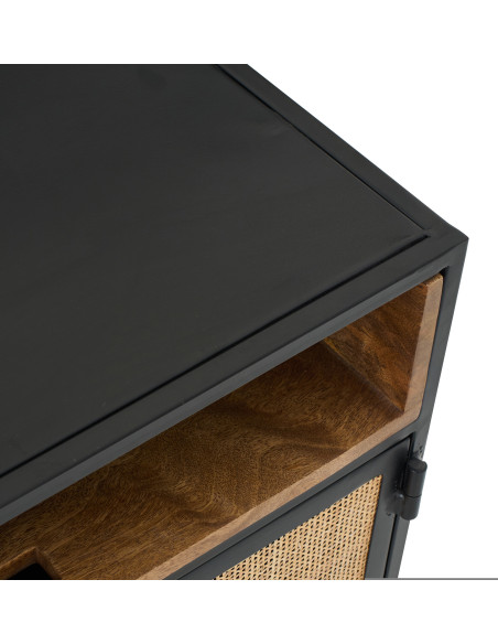 MEUB TV PANNEAU ROSEAU NOI/NAT (122x37x59cm) 