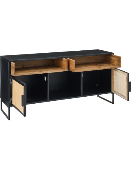 MEUB TV PANNEAU ROSEAU NOI/NAT (122x37x59cm) 