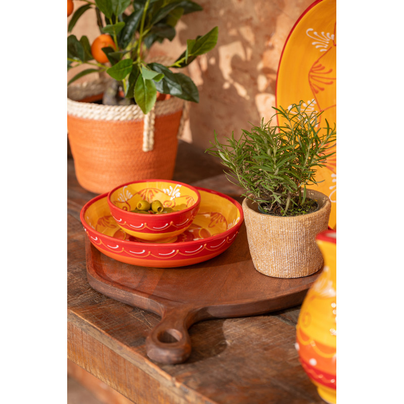 BOL CÉRAMIQUE ORANGE/ROUGE S (14x14x6,5cm) 