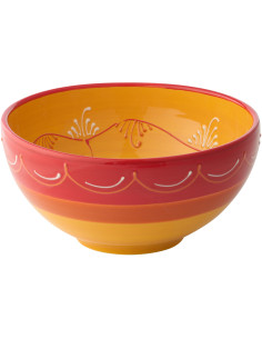 BOL CÉRAMIQUE ORANGE/ROUGE L (28x28x14cm) 
