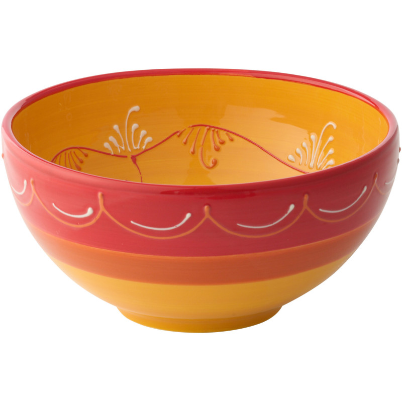 BOL CÉRAMIQUE ORANGE/ROUGE L (28x28x14cm) 