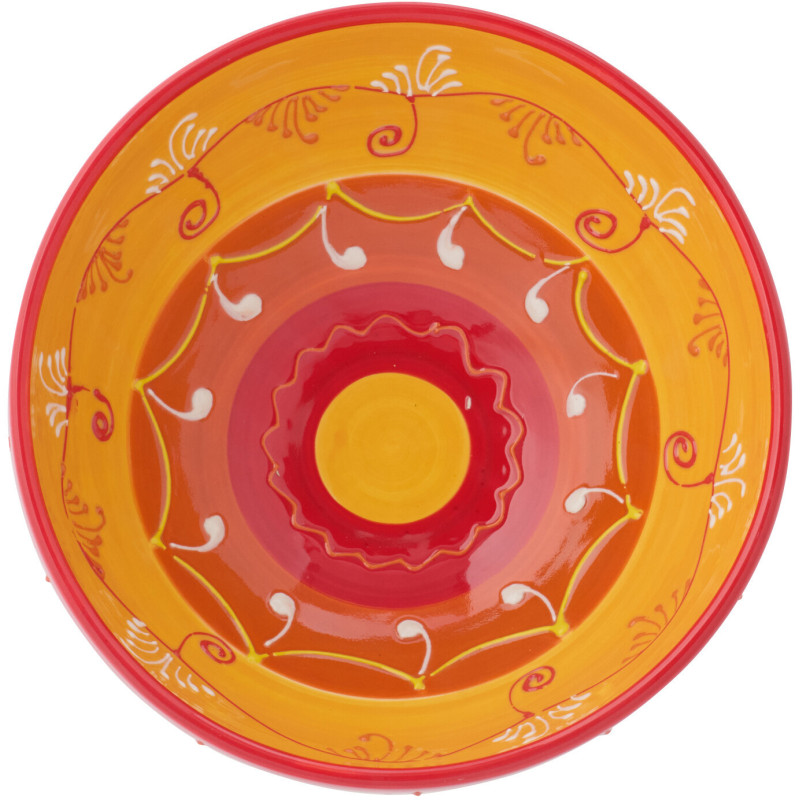 BOL CÉRAMIQUE ORANGE/ROUGE L (28x28x14cm) 