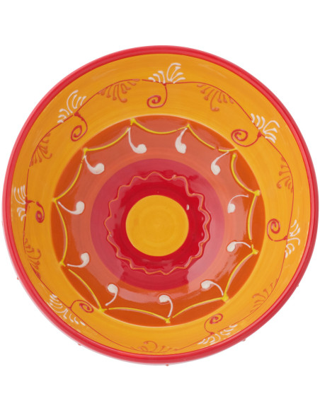 BOL CÉRAMIQUE ORANGE/ROUGE L (28x28x14cm) 