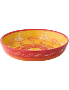 ASSIETTE PROFONDE CÉRAM OR/ROU (25x25x6cm) 