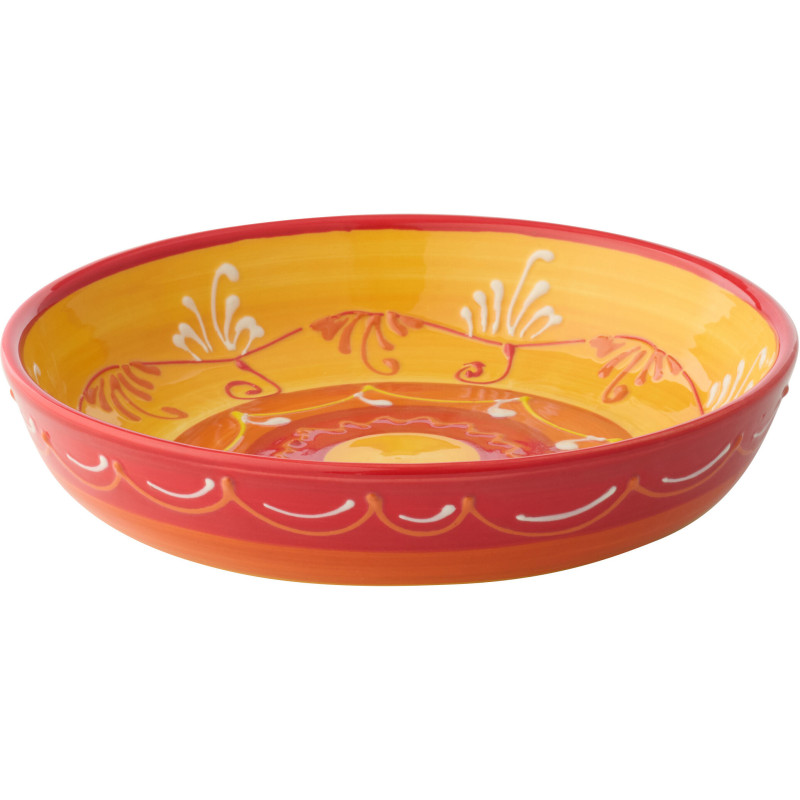 ASSIETTE PROFONDE CÉRAM OR/ROU (25x25x6cm) 