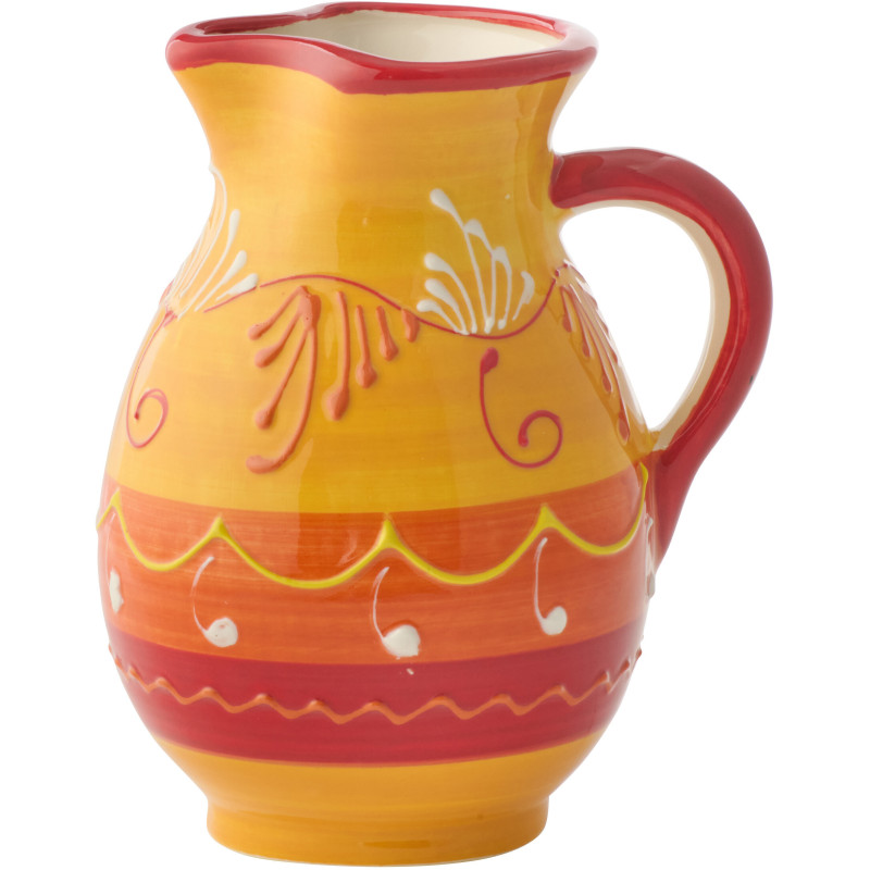 PICHET CÉRAMIQUE ORANGE/ROUGE (17x17x21cm) 