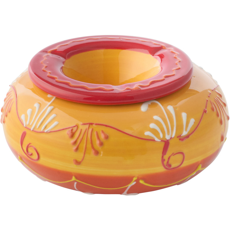 CENDRIER CÉRAMIQUE OR/ROU L (14x14x7cm) 