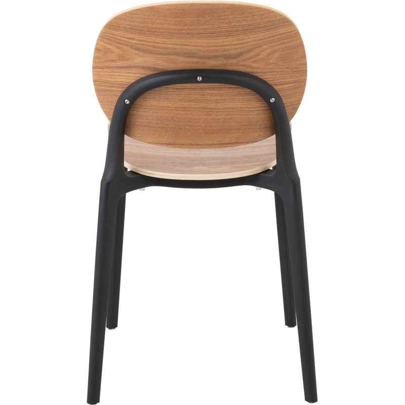Chaise Basic en Polyester Naturel Effet bois Noir - 5