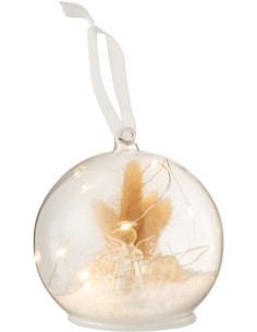 Boule de Noël lumineuse Led Ange XL en Verre Transparent - 2