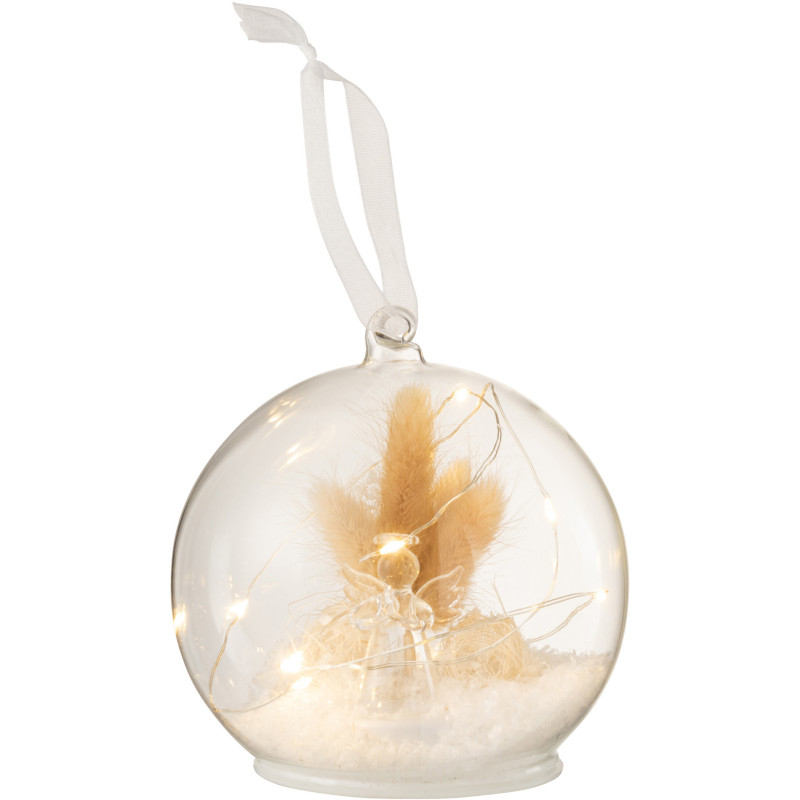 Boule de Noël lumineuse Led Ange XL en Verre Transparent - 2